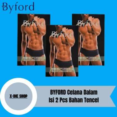 Celana Dalam BYFORD Brief 2 Pcs Bahan Tencel Super Soft CD Pria Underwear XXL