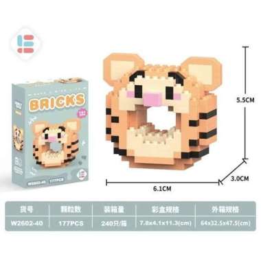 Bricks Donat / DIY Susun Balok Blok Mini Kartun / Bricks Donat Disney / Mainan Balok Nano Block Kart