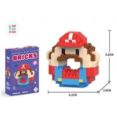 Bricks Donat / DIY Susun Balok Blok Mini Kartun / Bricks Donat Disney / Mainan Balok Nano Block Kart