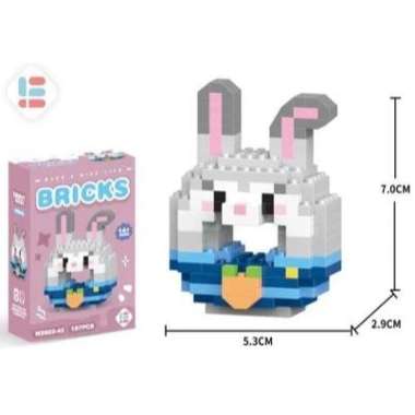 Bricks Donat / DIY Susun Balok Blok Mini Kartun / Bricks Donat Disney / Mainan Balok Nano Block Kart