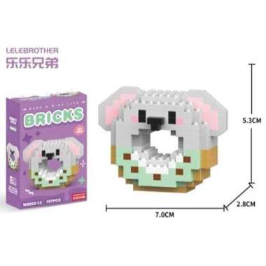 Bricks Donat / DIY Susun Balok Blok Mini Kartun / Bricks Donat Disney / Mainan Balok Nano Block Kart