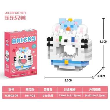 Bricks Donat / DIY Susun Balok Blok Mini Kartun / Bricks Donat Disney / Mainan Balok Nano Block Kart