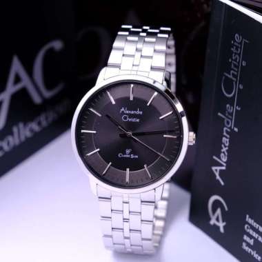 Jam Tangan Alexandre Christie AC8692 Stainless Steel Pria Silver Black