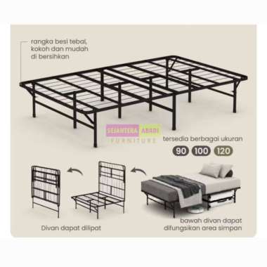 ranjang besi lipat, tempat tidur lipat besi, divan besi lipat, dipan, metal bed DASAR LIPAT MBD Pira