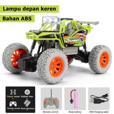 Mobil Remote Control RC Mobil Off Road Climbing Car RC Rock Crawler 2WD Powerful L6 Hijau
