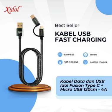 Kabel Data/Kabel USB Idol Fusion 120cm Fast Charger 4A 120 watt