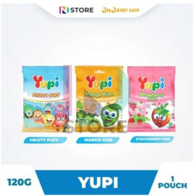 Yupi Strawbery Kiss/Fruity Puff/Mango kiss Kemasan 120G yupi fruity puff