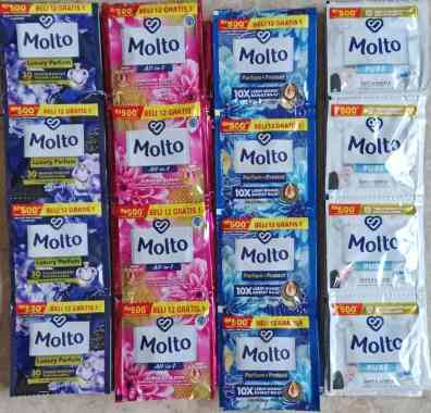 Jual Molto pewangi pakaian 9ml renceng isi 1 renceng 12 sachet - Haaniyyakoe Molto Putih