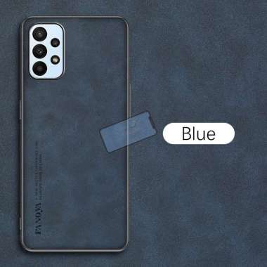 Samsung A53 5G Case Fanoya Sheepskin Premium Leather Shockproof A53 Case Biru