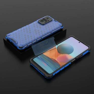 Case Xiaomi Redmi Note 10 Pro Clear Bees Series Honeycomb Original Case Redmi Note 10 Pro Biru