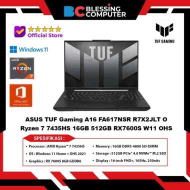 ASUS TUF A16 FA617NSR R7X2JLT O Ryzen 7 7435HS 16GB 512GB RX7600S W11