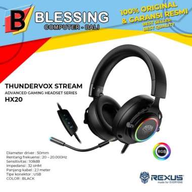 Rexus Headset Gaming HX20 RGB / Rexus HX20