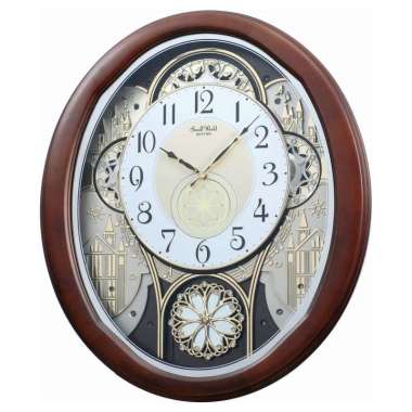 Jam Dinding Rhythm Japan Made 4MH876WD06 Charm Magic Motion Clock Wooden Case