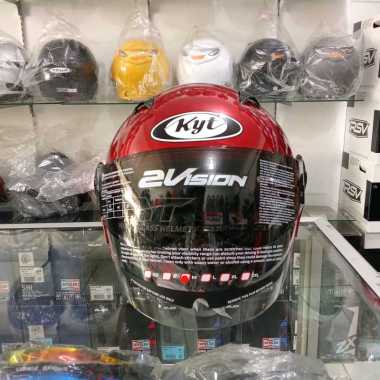 HELM KYT 2 VISION SOLID RED MAROON ORIGINAL L