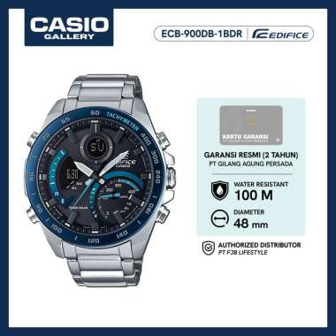 Casio Jam Tangan Pria Edifice Analog Digital Original ECB-900DB-1ADR