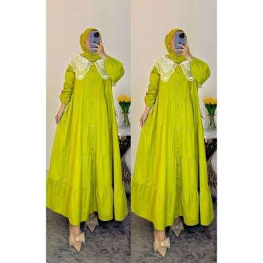 DRESS OVERSIZE GAMIS TWILL MIX RENDA BORDIR PREMIUM GAMIS KEKINIAN BAJU SANTAI MODEL TERBARU A