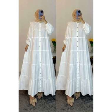 DRESS OVERSIZE GAMIS TWILL MIX RENDA BORDIR PREMIUM GAMIS KEKINIAN BAJU SANTAI MODEL TERBARU B