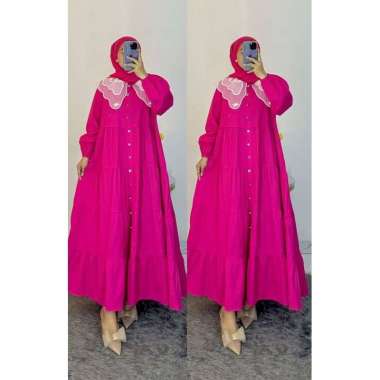 DRESS OVERSIZE GAMIS TWILL MIX RENDA BORDIR PREMIUM GAMIS KEKINIAN BAJU SANTAI MODEL TERBARU D