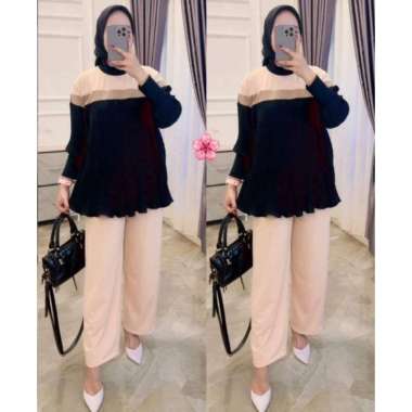 ONE SET WANITA KEKINIAN KNIT IMPORT PREMIUM MIX KAOS MODIS BANGET MODEL PLISKET PRISKET KOMBINASI TE