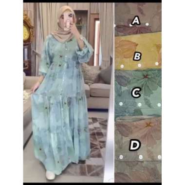 GAMIS CERUTI PREMIUM GAMIS CERUTY MOTIF BUNGA GAMIS SERUTI BUSUI Ld110cm (Standard) A