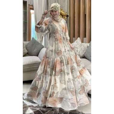 GAMIS CERUTI PREMIUM GAMIS CERUTY MOTIF BUNGA GAMIS SERUTI BUSUI Ld110cm (Standard) D