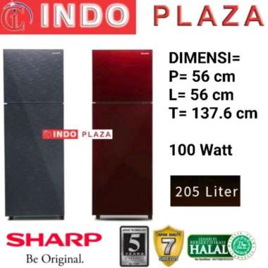 KULKAS SHARP 2 PINTU SJ-246XG MODEL PINTU KACA