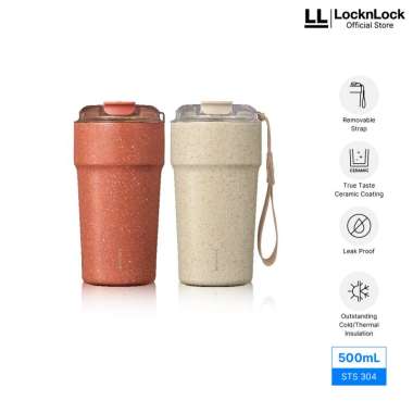 NEW LocknLock Metro Cafe Ceramic Coating Tumbler 500ml - LHC4357 Beige