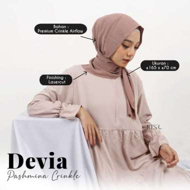 Devia Pashmina Crinkle / Crinkle Shawl / Airflow Pashmina Black