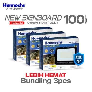 Hannochs Lampu Sorot LED New Signboard HFH 100W Cahaya Putih isi 3pcs (Model Horizontal)