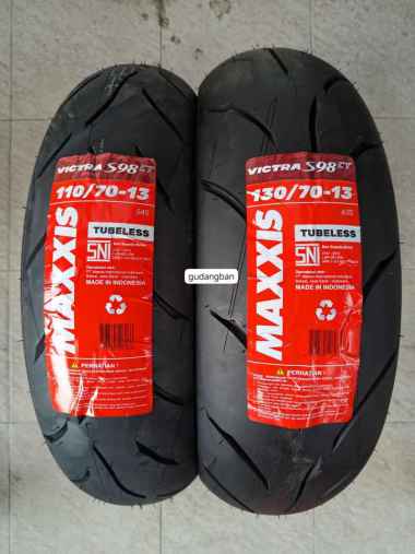 ( CT - RING 13 ) PAKET 2 BAN - VICTRA CT 110 70 13 & 130 70 13 MAXXIS S98 NMAX TUBELESS FREE PENTIL