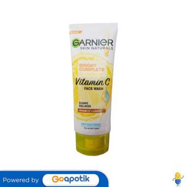GARNIER BRIGHT COMPLETE VITAMIN C FACE WASH 100 ML TUBE