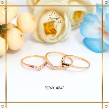 CINCIN WANITA EMAS ASLI MODEL AUREL MINIMALIS MEWAH EMAS MUDA KADAR 8K (375) CINCIN FASHION KOREAN L