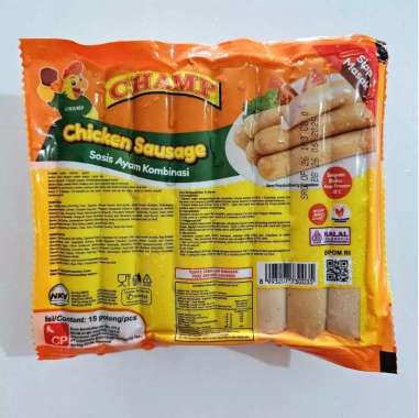 SOSIS AYAM CHAMP 375GR ISI 15 CHICKEN SAUSAGE HALAL