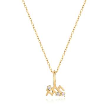 Liontin Kalung Zodiak Isago Aquarius Diamond Pendant Yellow Gold