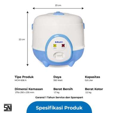 [BISA COD] MIYAKO Rice Cooker & Magic Com MCM 609 / MCM 610 / MCM 612 / MCM 606 A / MCM 606 B SBC / 