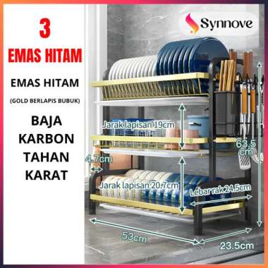 Rak Piring Wastafel Stainless Steel Rak Cuci Piring Dapur Rak Piring Minimalis Pengering Piring Gold