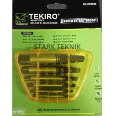 TAP BALIK SET 6 PCS TEKIRO TAP PELEPAS BAUT PATAH TEKIRO SCREW EXTRACT
