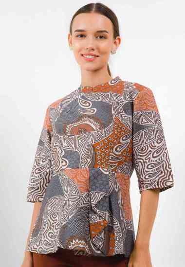 Arjuna Weda Blouse Batik Sekar Tetes Banyu 18A302093 - Cokelat L