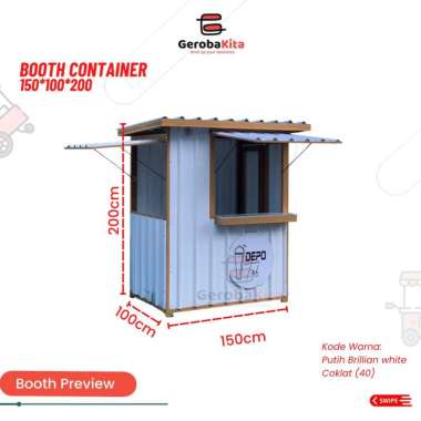 Booth Container 150x100x200 Tanpa Lantai