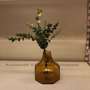 Vas Bunga Kaca Gold Dekorasi Ruangan Mewah Pajangan Meja 14cm WMO IK6153