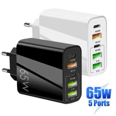 Kepala Charger Fast Charging Multi Port QC3.0 PD 65W