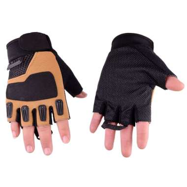Sarung Tangan Motor Sepeda Setengah Jari Tactical Glove Half Finger Cream
