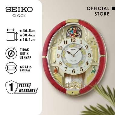 Jam Dinding Seiko Melody in Motion Brown QXM612R Original
