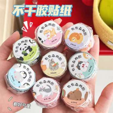 Stiker Roll Sticker Aesthetic Lucu Animals Karakter Dekorasi Washi Scrap Booking / Tempel Lucu Rabbi