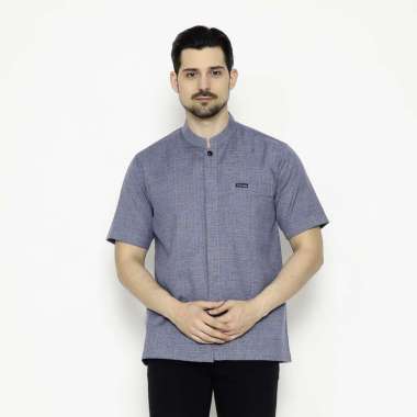 Kemeja Hella Kerah Shanghai Koko Navy 2XL