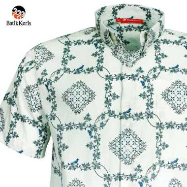 Batik Keris Kemeja Relaxed Fit Lengan Pendek Keris Harashta 006PB2KLFSBY L. Biru