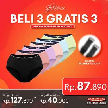 YOUHAVE PAKET BELI 3 GRATIS 3PCS LIVE EXCLUSIVE CD PREMIUM CELANA DALAM PANTY PAKAIAN DALAM WANITA 3