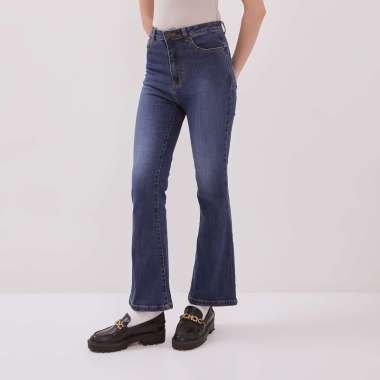 DUST Celana Vintage Cutbray Jeans Adisti Medium Dark Blue (D. 3830) M
