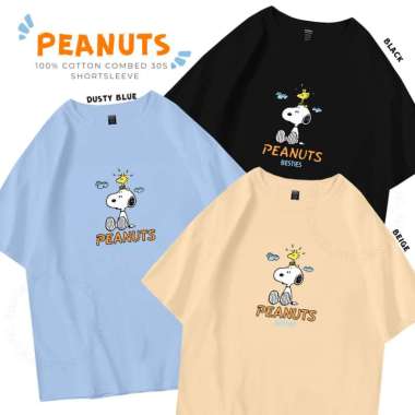 ELLIPSESINC Kaos Oversize Lengan Pendek Couple Keluarga / Anak Kids / Dewasa Peanuts PENDEK JUMBO Pu