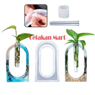 CMart Cetakan Silikon Resin Epoxy Craft DIY Vase Tube Set